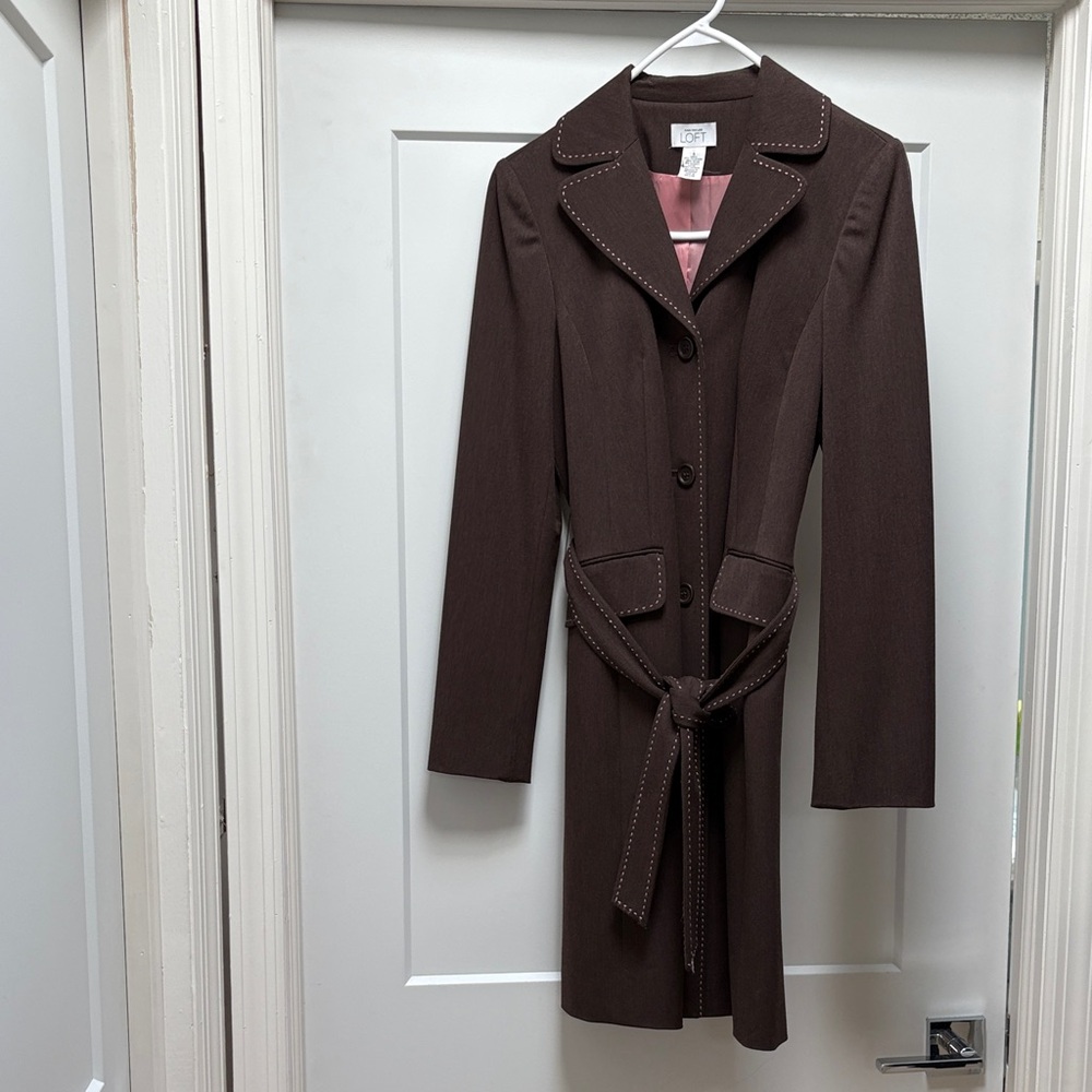 ann taylor loft Brown Trench Coat with Belt
